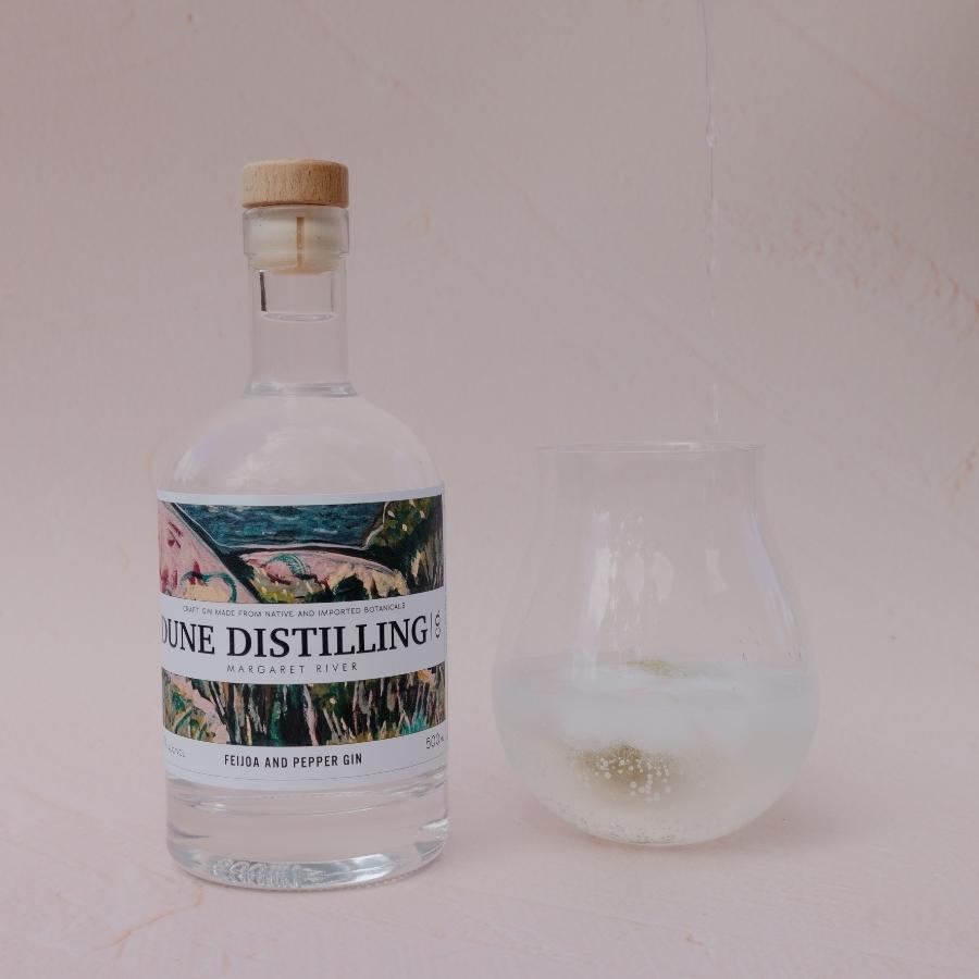 Dune Distilling Co Feijoa and Pepper craft gin made in their distillery in Margaret River Western Australia