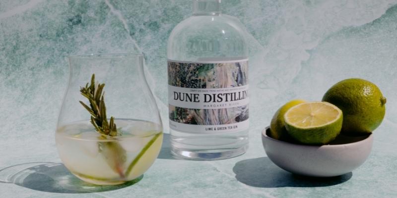 Dune Distilling Co Lime and Green Tea Gin and Tonic Cocktail