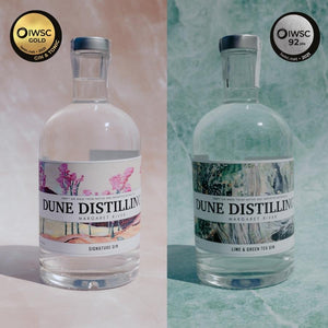 Dune Distilling Co Gin Twin Pack including a Signature Gin and Lime and Green Tea Gin